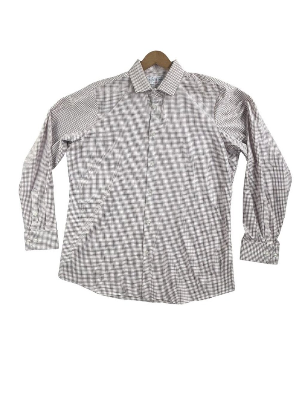 Mizzen+Main Dress Shirt Mens 2XL White Check Leeward Trim Fit Stretch USA Preppy
